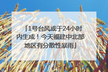 1号台风或于24小时内生成！今天福建中北部地区有分散性暴雨