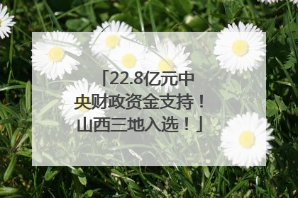 22.8亿元中央财政资金支持！山西三地入选！