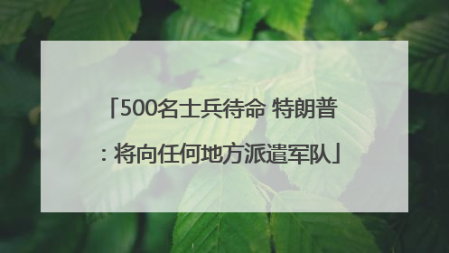 500名士兵待命 特朗普：将向任何地方派遣军队