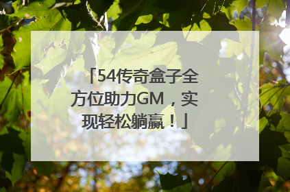 54传奇盒子全方位助力GM，实现轻松躺赢！