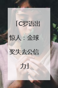 C罗语出惊人：金球奖失去公信力